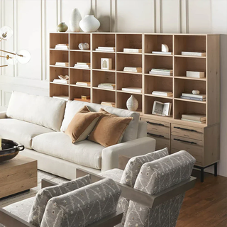 Sullivan Large Modular Wood Bookcase Tall Cabinet with File Drawers