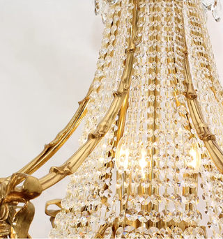 59X79 Inch Large Foyer Chandelier Gold Crystal Chandelier Lighting for High Ceiling