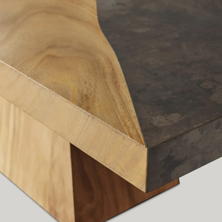 Almeria Rectangle Dining Table (Sustainable Guanacaste Wood): Modern Natural Dining Room Table