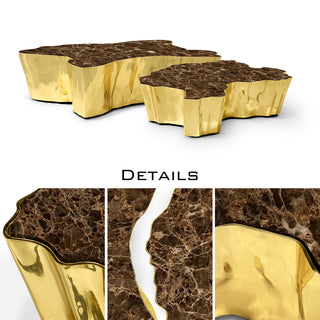 Luxury Patina Brass Coffee Table with Organic Sculptural Design & Handcrafted Finish