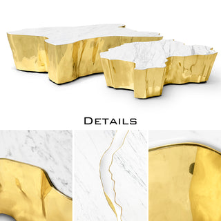 Luxury Patina Brass Coffee Table with Organic Sculptural Design & Handcrafted Finish