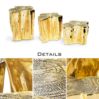 Luxury White Coffee Table with Sculptural Gold Base & Organic Modern Design