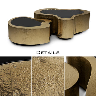 Luxury Hammered Brass Coffee Table with Wave Sculptural Design & Artisan Craftsmanship
