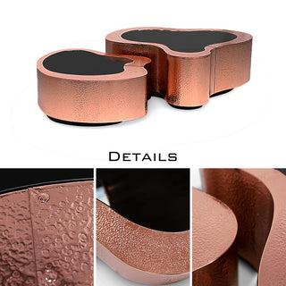 Luxury Hammered Brass Coffee Table with Wave Sculptural Design & Artisan Craftsmanship