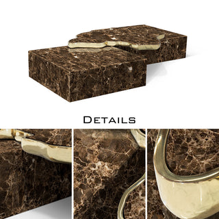 Luxury Black & White Coffee Table with Sculptural Design & High Gloss Finish