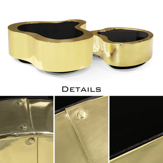 Luxury Hammered Brass Coffee Table with Wave Sculptural Design & Artisan Craftsmanship