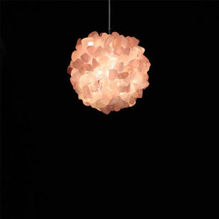Pink Natural Crystal Stone Pendant Light