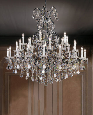 32 Lights Old Style Bronze Wrought Iron Chandelier Antique 55X33 Inch Big Crystal Chandelier for Living Room