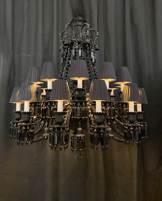 24 Lights Baccarat Black Chandelier