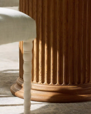Collins Fluted Round Pedestal Dining Table, 60" or 72" Oak