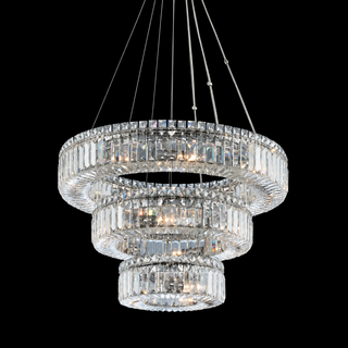 (12+18+26) Inch Round Crystal Chandelier Three Tiers Suspended Modern Chandelier
