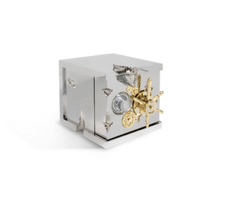 Luxury Portable Jewelry Safe with Secret Dial Lock & Gold-Plated Brass Gear Design