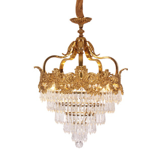 20 Inch Wide Small Copper Chandelier Luxury Gold Crystal Chandelier for Entrance