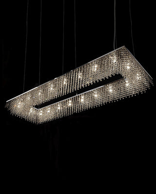 Sky Cycles Rectangle Crystal Chandelier 20"W 6"H