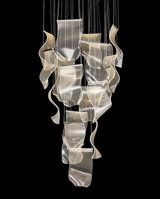 118 Inch Tall Modern Acrylic Modern Chandelier for Staircase 31"W 118"H