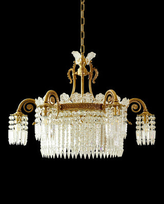30X23 Inch Modern Crystal Chandelier Gold Antique Brass Chandelier