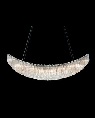 71 Inch Linear Chandelier Modern Moon Shaped Chandelier Lighting for Dining Room