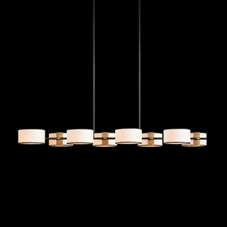 French-Inspired Fabric Shade Linear Chandelier