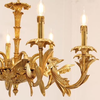 33X20 Inch 8 Lights Baroque Style European Antique Copper Chandelier