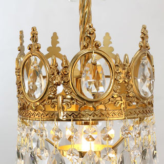 6 Inch Mini Crystal Pendant Light for Kitchen Island Empire Style Brass Crystal Chandelier