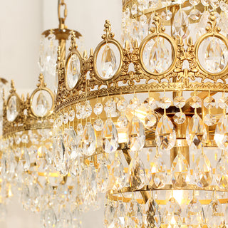 18 Inch Small Crystal Chandelier for Extrance Empire Style Brass Chandelier