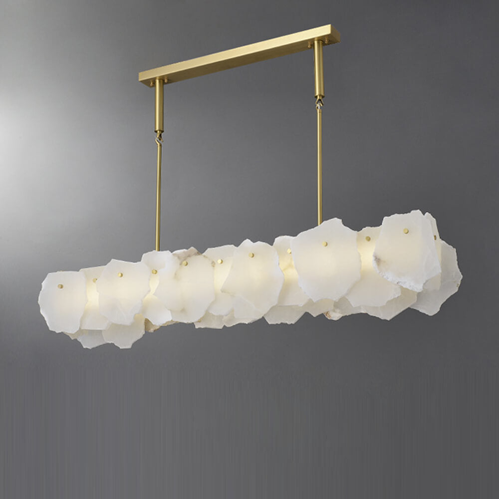 40''/ 48'' Linear Modern Alabaster Chandelier Lighting for Dining Room