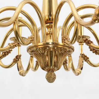 10 Lights Baroque Style Chandelier Light Antique Brass Chandelier for Living Room