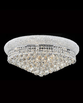 24'' Round Crystal Ceiling Light Empire Flush Mounted Crystal Chandelier