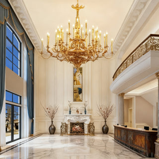 54X46 Inch 36 Lights Baroque Style French Copper Chandelier