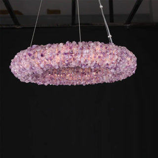 Purple Natural Crystal Stone Pendant Light
