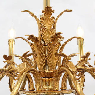 28X22 Inch 6 Lights European French Copper Chandelier Light for Bedroom/ Living Room