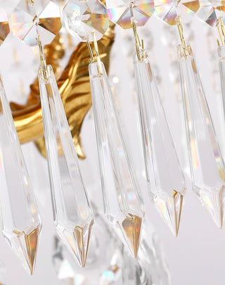 39'' W x 43'' H Two Tiers French Empire Chandelier Antique Brass and Crystal Chandelier