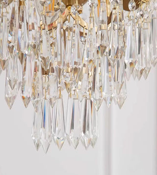 10 Inch Mini Chandelier Antique Brass and Crystal Lighting for Hallway