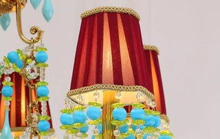 8 Lights Small Copper Crystal Chandelier Luxury Colorful Wedding Chandelier Light