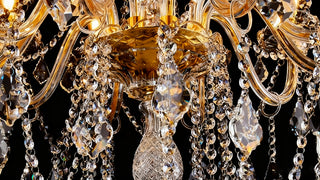 54 Lights Big Crystal Chandelier in Gold Frame 73"W 94"H