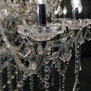 72X98 Inch Big Crystal Chandelier 5 Tiers Candle Style Chrome Chandelier for Event Hall