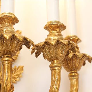 40 Inch Tall Brass Wall Sconce 5 Lights Retro Copper Wall Lamp