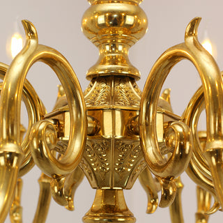 35X18 Inch 8 Lights Vintage French Gold Brass Chandelier for Master Bedroom