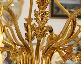 8 Lights Classical Retro Brass Chandelier Light 36X27 Inch