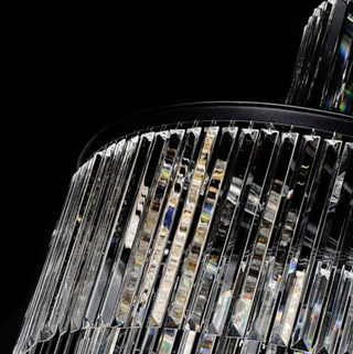 Long Spiral Crystal Chandelier for Staircase 39"W 118"H