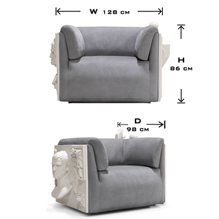 Luxury Versailles Style Armchair with Carved Wooden Frame & Upholstered Design