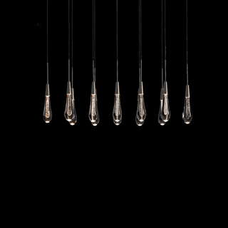 Modern Raindrop Seeded Glass LED Linear Chandelier