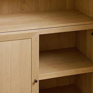 Nason Modular Oak Tall Display Cabinet for Modern Living Room