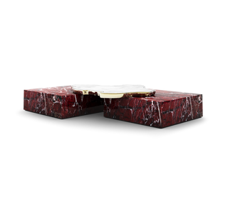 Luxury Black & White Coffee Table with Sculptural Design & High Gloss Finish