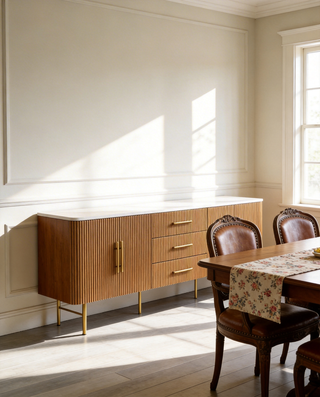 Finnley Sideboard Carrara Marble & Bluestone Top Buffet Cabinet With Drawer