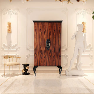 Luxury Sculptural Display Cabinet with Glass Shelves & Designer Storage