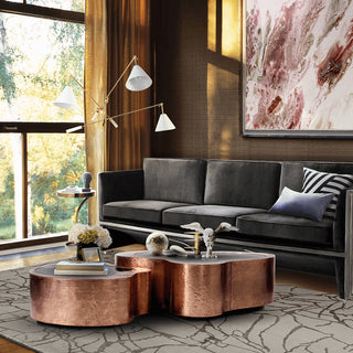 Luxury Hammered Brass Coffee Table with Wave Sculptural Design & Artisan Craftsmanship