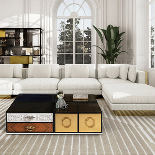 Luxury Modular Coffee Table with Geometric Design, Hidden Storage & Modern Style
