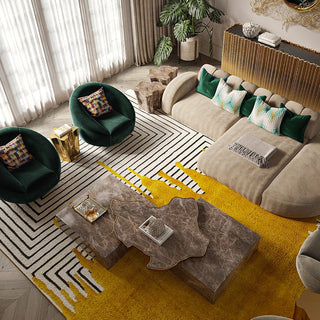 Luxury Black & White Coffee Table with Sculptural Design & High Gloss Finish