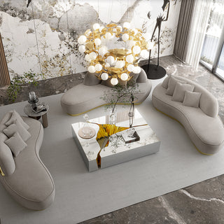 Luxury Coffee Table with Cracked Brass Sculptural Base & Smoked Glass Top